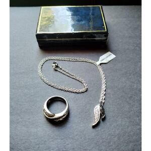 Holsted Jewelers Midnight Ice Collection Pave Black Silver Necklace Ring Jewelry